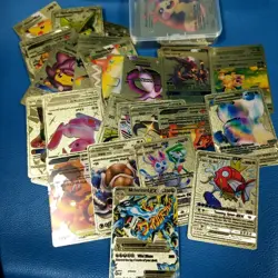Lot of 105 Gold Foil Pokemon Fan Art Trading Cards Charizard Pikachu - Image 4