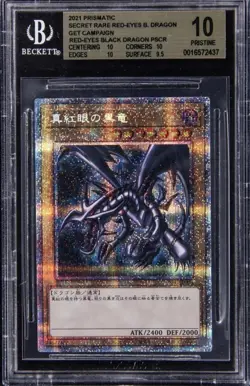 Yu-Gi-Oh RED-EYES BLACK DRAGON PSEC-JP003 Prismatic Secret Rare BGS10 - Image 1