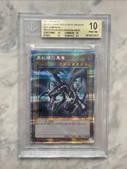 Yu-Gi-Oh RED-EYES BLACK DRAGON PSEC-JP003 Prismatic Secret Rare BGS10 - Image 3