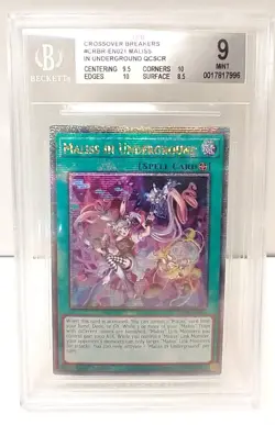 BGS 9 Mint Yu-Gi-Oh Maliss in Underground CRBR-EN021 Quarter Century Secret Rare - Image 1