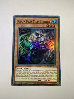 YuGiOh Goblin Biker Mean Merciless PHNI-EN011 Super Rare 1st Edition - Image 1