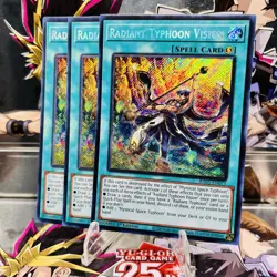 3x Yugioh Playset Radiant Typhoon Vision RA05-EN075 Secret Rare 1st Ed Near Mint - Image 1