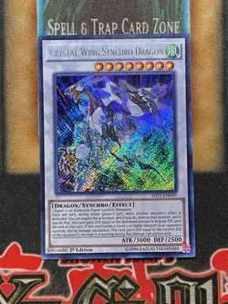 Yugioh Crystal Wing Synchro Dragon SHVI-EN049 Secret Rare 1st Ed NM - Image 1