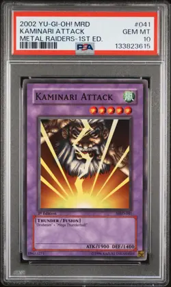 2002 YU-GI-OH! MRD-METAL RAIDERS 1ST EDITION #041 KAMINARI ATTACK PSA 10 - Image 1