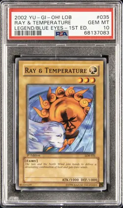 2002 YU-GI-OH! LOB-LEGEND OF BLUE EYES WHITE DRAGON RAY & TEMPERATURE PSA 10 - Image 1