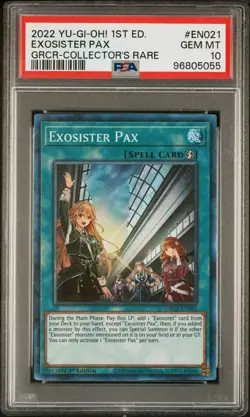 2022 YU-GI-OH! THE GRAND CREATORS 1ST ED-COLLECTOR'S RARE EXOSISTER PAX PSA 10 - Image 1