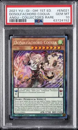 2021 YU-GI-OH! ANCIENT GUARDIANS #EN021 DOSOLFACHORD COOLIA PSA 10 - Image 1