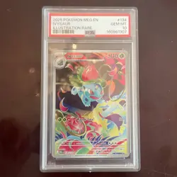 2025 Pokemon Mega Evolution Ivysaur 134/132 Illustration Rare PSA 10 GEM MINT - Image 1
