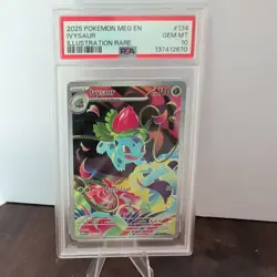 Pokemon Ivysaur Illustration Rare Holo 134/132 Me01 Mega Evolution 2025 PSA 10 - Image 1