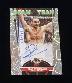 2025 Stadium Club UFC SEAN STRICKLAND BEAM TEAM ON CARD AUTO SSP /25 - Image 1