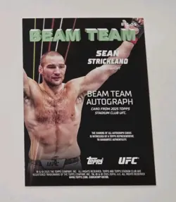 2025 Stadium Club UFC SEAN STRICKLAND BEAM TEAM ON CARD AUTO SSP /25 - Image 3