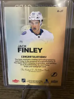 2025-26 UPPER DECK FLAIR AUTOGRAPHICS ON-CARD A-JF JACK FINLEY, LIGHTNING - Image 2