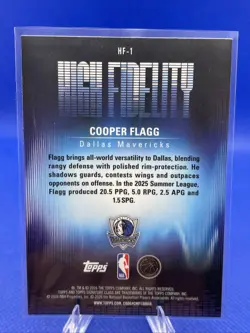 2026 Topps Signature Class Cooper Flagg High Fidelity #HF-1 RC Mavs Rookie Card - Image 2