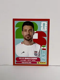 Shojae Khalilzadeh 2026 Panini FIFA World Cup Sticker Iran IRN 6 Red - Image 1