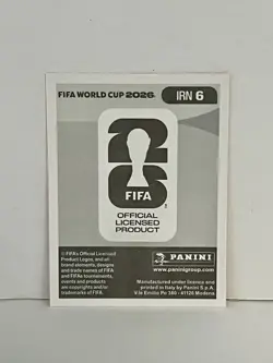 Shojae Khalilzadeh 2026 Panini FIFA World Cup Sticker Iran IRN 6 Red - Image 2