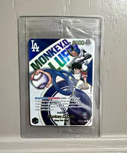 Bandai One Piece CCG Monkey D. Luffy Leader EB02-010 LA Dodgers Promo. - Image 1