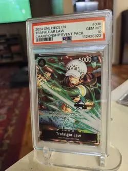 TRAFALGAR LAW 2024 ONE PIECE 038 CHAMPIONSHIP EVENT PACK PSA 10. - Image 1