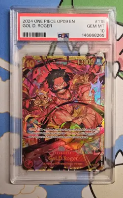 2024 ONE PIECE OP09 #118 EMPERORS IN THE NEW WORLD GOL D ROGER SEC PSA 10 - Image 1