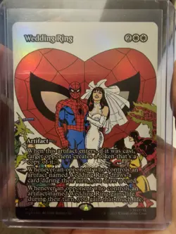 MTG Wedding Ring Borderless Foil Marvel's Spider-Man NM - Image 1