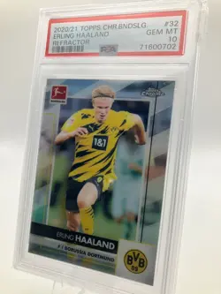 2020-21 Topps Chrome Bundesliga #32 Erling Haaland REFRACTOR PSA 10 - Image 3