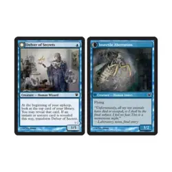WOTC MtG Innistrad Delver of Secrets // Insectile Aberration (C) (Foil) EX - Image 1