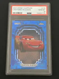 2024 Topps Disney Sapphire Lightning McQueen PSA 10 Gem Mint - Cars - Image 1