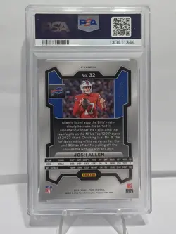 2023 Panini Prizm Josh Allen #32 Blue Ice Prizm /99 PSA 9 - Image 2