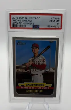 2019 Topps Heritage High Number - Award Winners Shohei Ohtani #AW-5 PSA 10 - Image 1