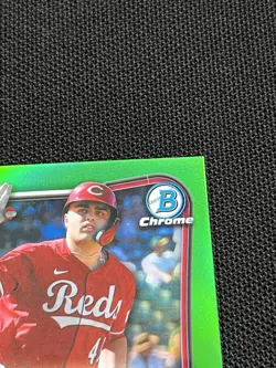 2026 Bowman SAL STEWART Chrome Auto RC True Green Refractor 10/99 Reds Rookie - Image 4