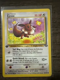 Pokemon TCG Eevee Jungle 1st Edition 1999-2000 Wizards Base Set 51/64 - Image 1