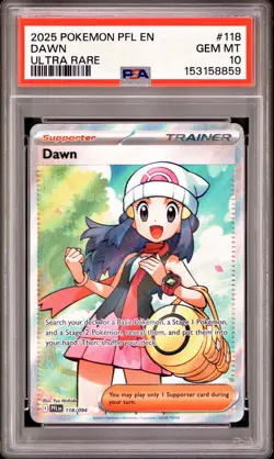 Dawn 118/094 UR PSA 10 GEM MINT - Pokemon Phantasmal Flames Full Art Trainer - Image 1