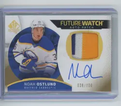 2025-26 Sp Authentic Future Watch Auto Patch Noah Ostlund RC /100 #136 - Image 1