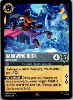 Darkwing Duck - Darkwarrior 188/204 Rare Winterspell Lorcana Near Mint - Image 1