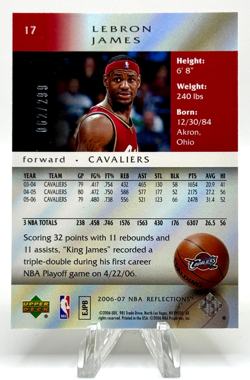 LeBron James 2006-07 Upper Deck Reflections Gold /299 NM #17 - Image 2
