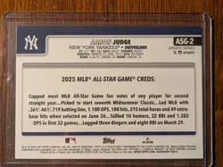 Aaron Judge 2025 Topps Update Series All-Star Game #ASG-2 Yankees Baseball - Image 2