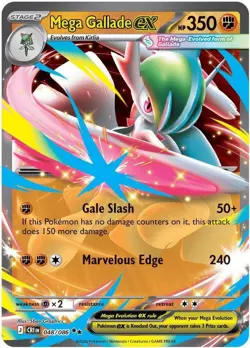 Mega Gallade ex Holo Double Rare ME04: Chaos Rising 048/086 NM - Image 2