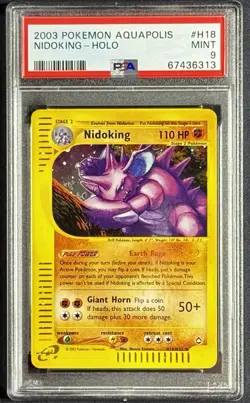 Pokemon 2003 Aquapolis Nidoking Holo H18/H32 PSA 9 - Image 1