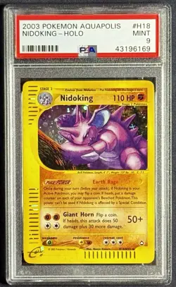 Pokemon 2003 Aquapolis Nidoking Holo H18/H32 PSA 9 - Image 1