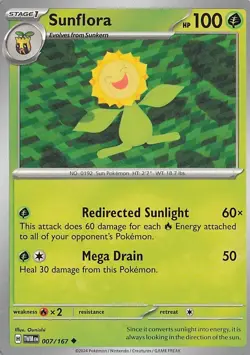 Pokemon TCG #007 /167 Sunflora Uncommon Twilight Masquerade - Image 1