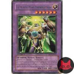 Yugioh Elemental HERO Thunder Giant DP1-EN011 Rare 1st Edition MP - Image 1
