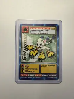 Rare Gatomon Gold Foil Digimon TGC Card 1999 - Great Condition - Image 1
