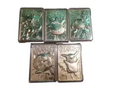 Pokemon 23K Gold Plated Trading Cards 1999 Burger King 5 Set Mewtwo Pikachu - Image 5
