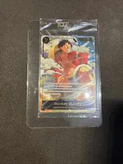 Monkey D. Luffy Japan Expo Promo p-075 Exclusive ONE PIECE TCG Gold Foil french - Image 1