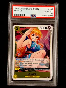 ONE PIECE OP06-WINGS OF THE CAPTAIN #101 O-NAMI PSA 10 - Image 1