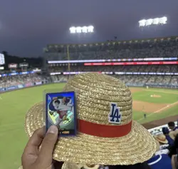 ONE PIECE X DODGERS PROMO MONKEY D LUFFY DON CARD + HAT 7/2/26 IN HAND - Image 2