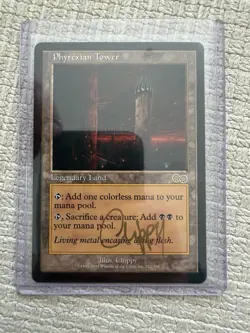 Phyrexian Tower (signed) - Urza’s Saga - Magic The Gathering TCG - Image 1