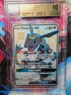 Pokemon Rayquaza GX Alternate Art Promo Holo 177A/168 Beckett 10 Pristine - Image 1