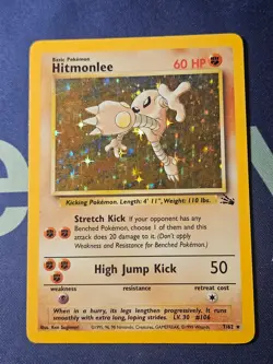Hitmonlee 7/62 - Pokemon Fossil Holo Rare - Image 1