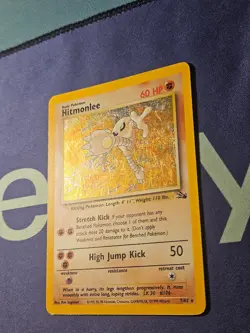 Hitmonlee 7/62 - Pokemon Fossil Holo Rare - Image 2