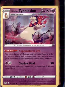 Pokemon Hisuian Typhlosion 052/189 Astral Radiance Holo Rare - Image 1